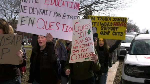 Ottawa high school students walk out to protest proposed OSAP changes