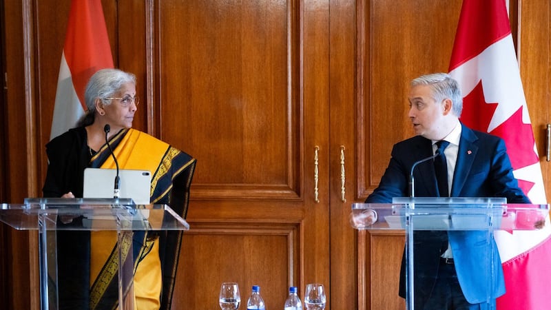 Champagne touts deepening economic ties in visit with Indian counterpart