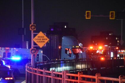 Pattullo Bridge crash Feb. 14, 2025.