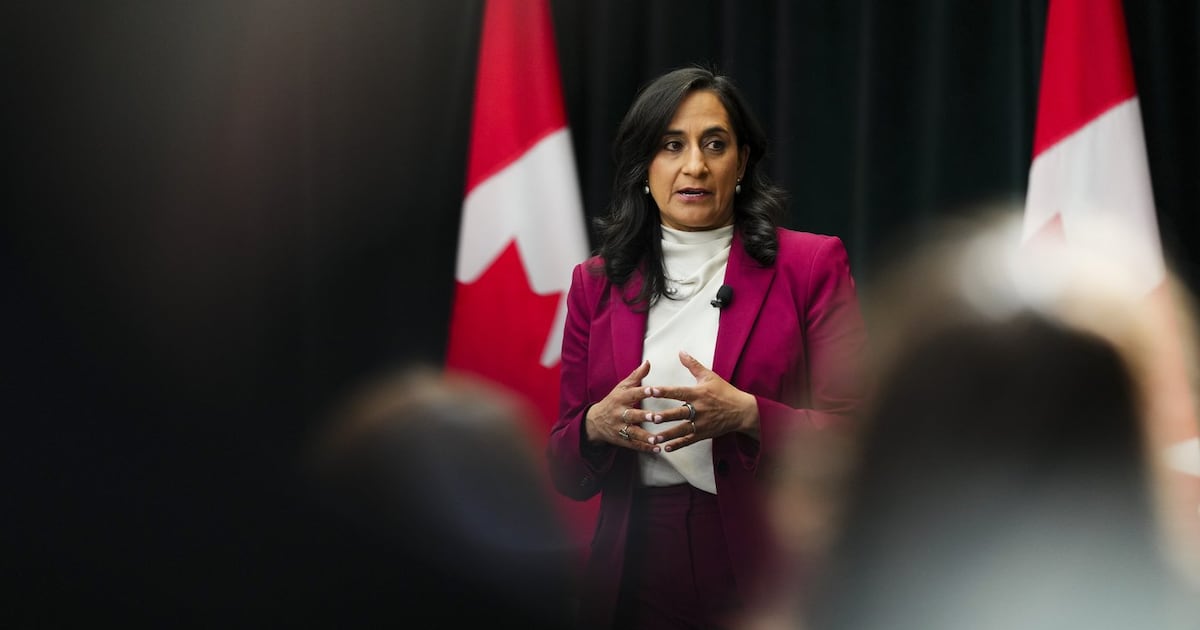 Minister of Foreign Affairs Anita Anand delivers a speech at the Global Heads of Mission Meeting in Ottawa on Monday, June 1, 2026. THE CANADIAN PRESS/Sean Kilpatrick