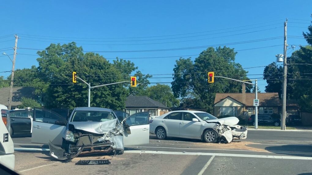 Off Ramp Crash Crash causes backup on highway ramps in Kitchener
