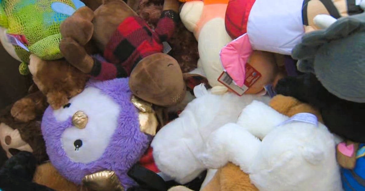 Stuffed animals left at Parker Wells vigil site donated to Calgary Food Bank