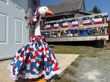 Acadians gathered at the L’Acadie de Chezzetcook Historic Site Saturday to celebrate National Acadian Day. (Mike Lamb/CTV News)