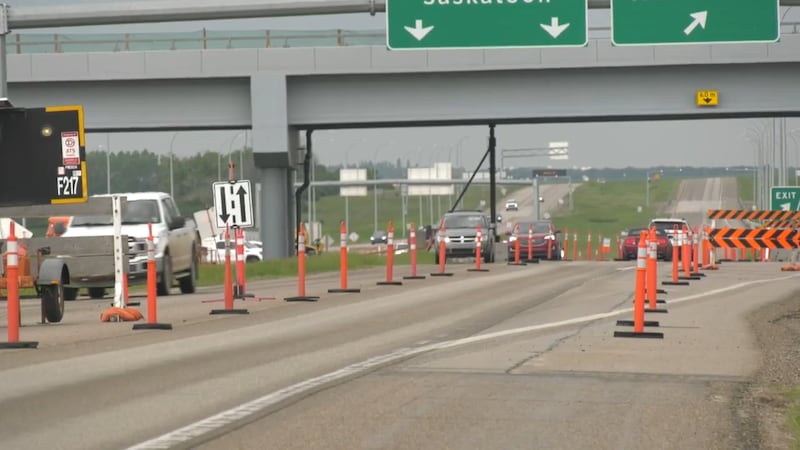 Farm equipment the cause of damages at overpass northwest of Regina