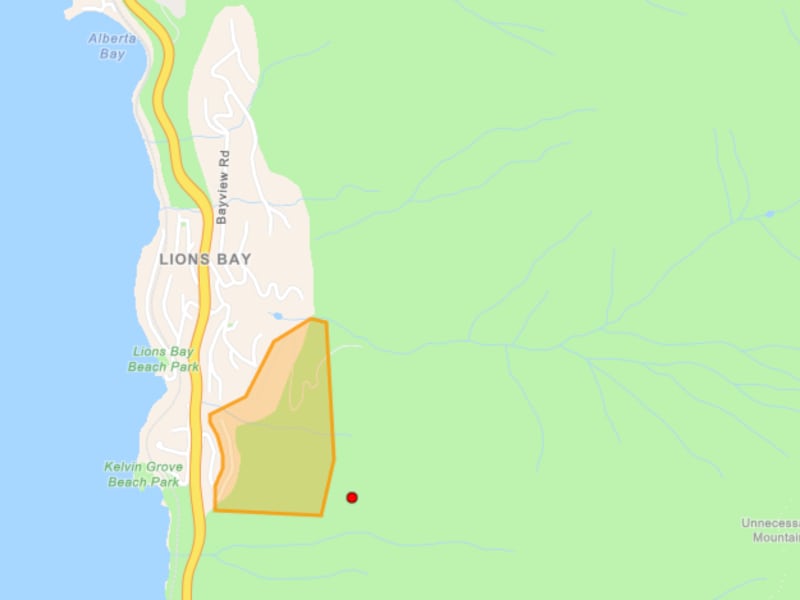 Evacuation alert issued due to wildfire in Lions Bay, B.C.