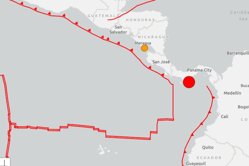 A magnitude 7.6 earthquake shakes Panama, USGS reports