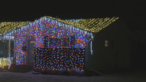 Edmonton home coated with Christmas lights in the Castledowns area on Dec. 2, 2025. (Dave Mitchell/CTV News Edmonton)