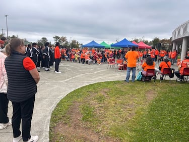 More than a hundred people attended a ceremony on Cape Breton’s Membertou First Nation Wednesday for National Day for Truth and Reconciliation. (Ryan MacDonald/CTV News)