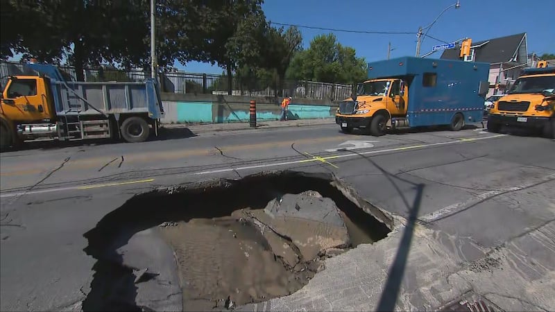 Another sinkhole forms in city’s east end, road closures in effect