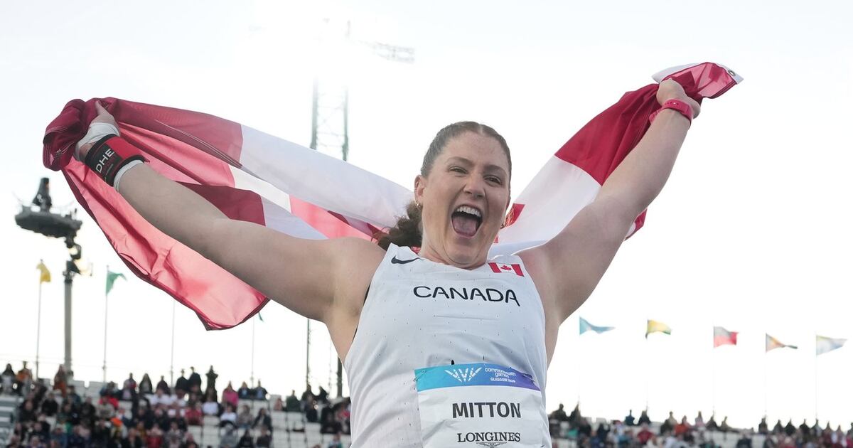 Canada's Sarah Mitton repeats as women's shot put champion at Commonwealth ...