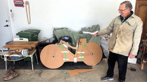 Anton Koch is creating a full-sized, rideable bicycle made of wood