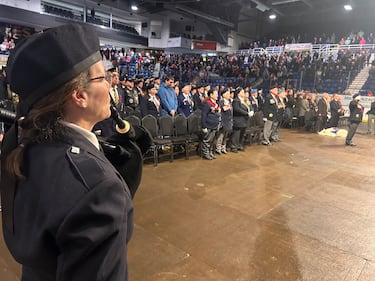Remembrance Day ceremony at Centre 200 in Sydney, N.S. on Tuesday, Nov. 11, 2025. (CTV Atlantic/ Ryan MacDonald)