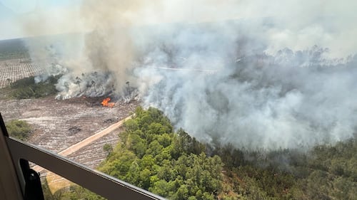 A fast-growing Georgia wildfire tops 31 square miles, with evacuations possible