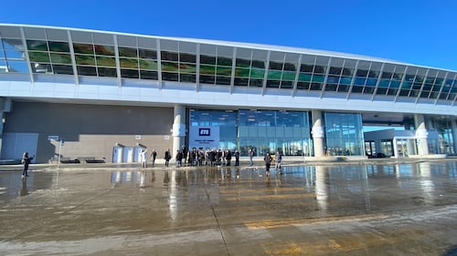 Valley Line Southeast LRT tour, with pictures of Davies Station, in Edmonton, Alta. on March 17, 2026. (Dave Mitchell/CTV News Edmonton)