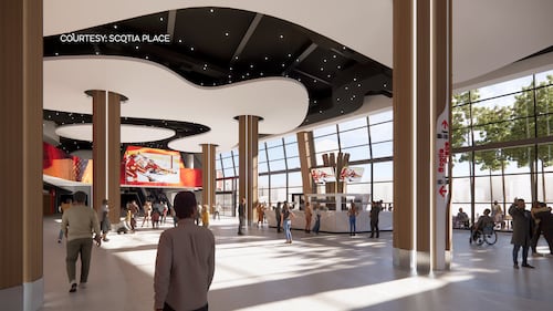 Renderings of Scotia Place interior plaza released by Calgary Flames