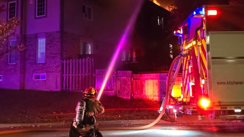 Four units damaged in Kitchener townhouse fire