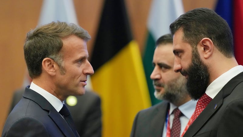 Macron arrives in Syria as first major western leader to visit war-torn country under new leadership