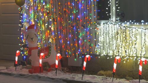 Edmonton home coated with Christmas lights in the Castledowns area on Dec. 2, 2025. (Dave Mitchell/CTV News Edmonton)