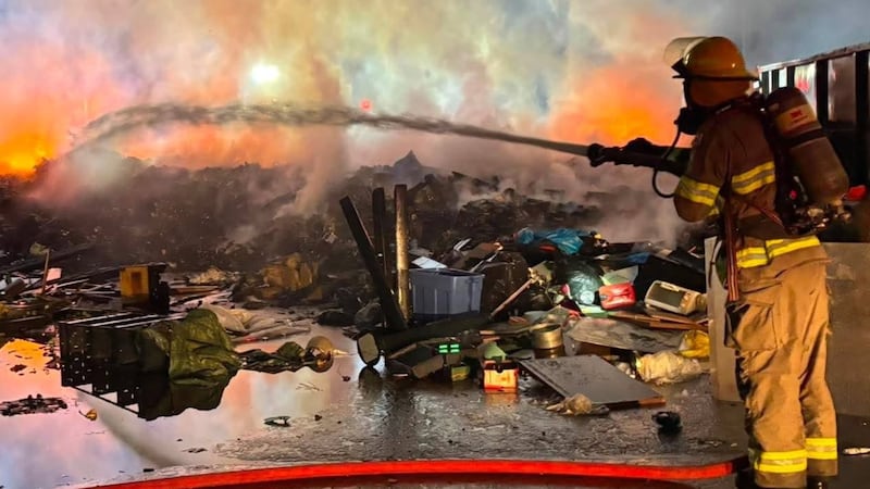 Lithium-ion batteries the cause of a blaze at a waste transfer station, firefighters say
