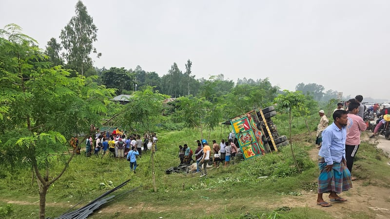 Truck overturns in central Bangladesh, killing at least 15 people