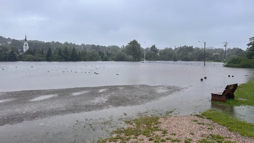 A field is flooded.