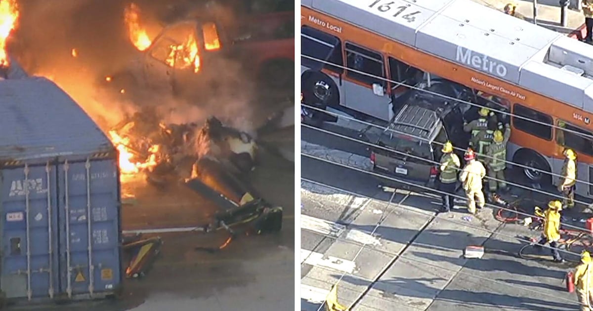 Photo: ctvnews.ca A news chopper crashed and exploded in an L.A. neighborhood while reporters were covering a deadly crash between an SUV and