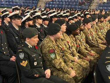 Remembrance Day ceremony at Centre 200 in Sydney, N.S. on Tuesday, Nov. 11, 2025. (CTV Atlantic/ Ryan MacDonald)
