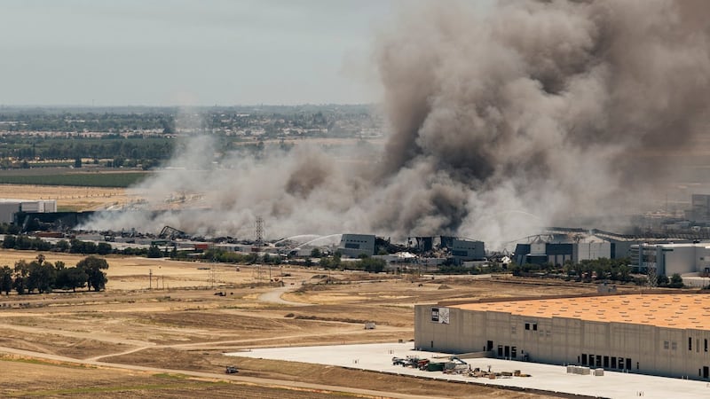 Unhealthy air quality in California city as huge warehouse fire burns for 3rd day