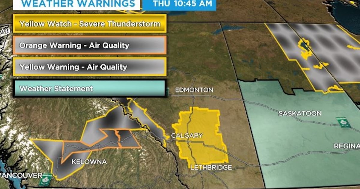 Calgary weather: Heat, smoke and more thunderstorms possible Thursday