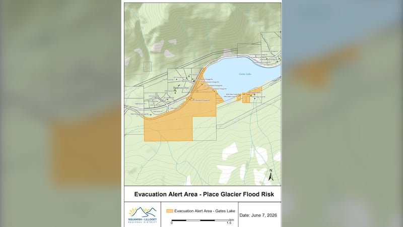 ‘Glacial lake outburst’ prompts evacuation alert northeast of Pemberton, B.C.