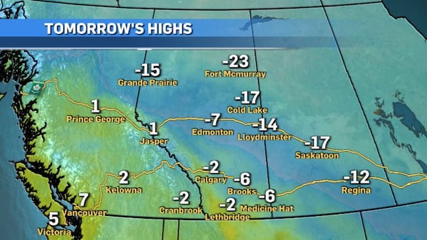 Cloudy and freezing drizzle to start 2026 for Calgary