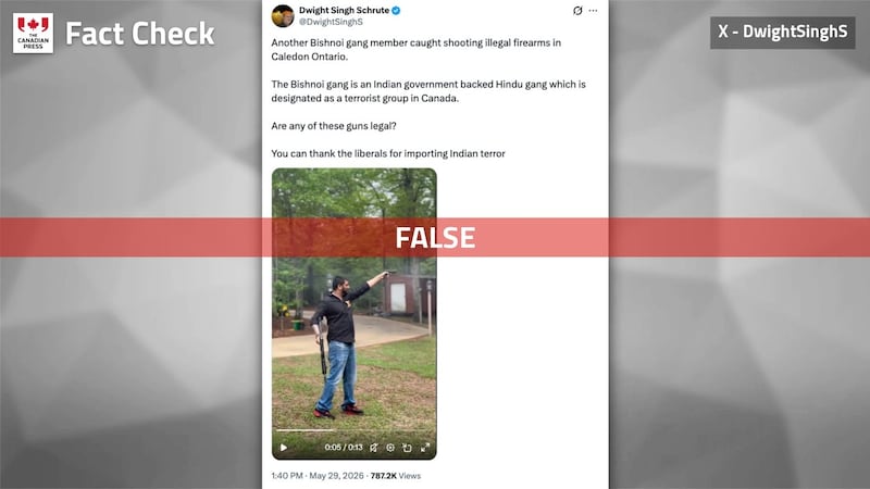 Fact check: Video shows man shooting guns in U.S., not Ontario gang member