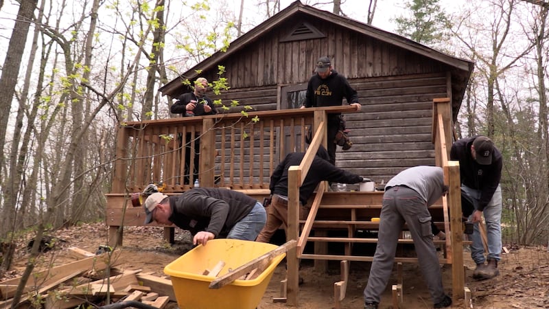 ‘Community build’: London Home Builders Association fixes cabin decks at Camp Kee Mo Kee