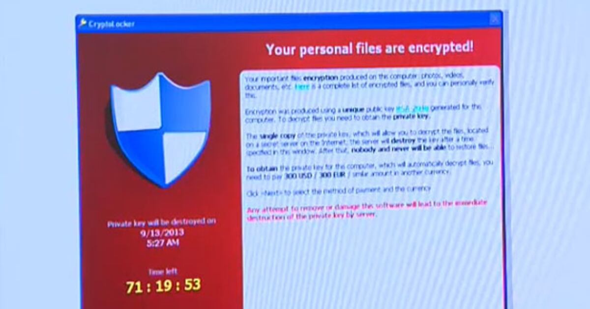 Encrypted Computer Virus Virus holds computer files hostage