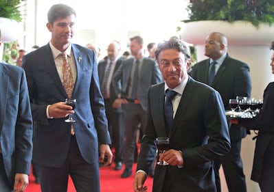 Edmonton Mayor Don Iveson, left, and Edmonton Oilers owner Daryl Katz take part in the ribbon cutting ceremony at Rogers Place Arena, the new home of the Edmonton Oilers, in Edmonton, Alta., on Thursday, September 8, 2016. THE CANADIAN PRESS/Jason Franson