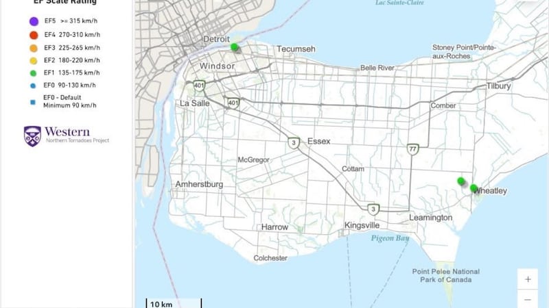 Two tornadoes and a downburst hit Windsor-Essex
