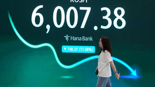 World shares are mixed, while South Korea’s Kospi sinks nearly 11% on heavy selling of chipmakers