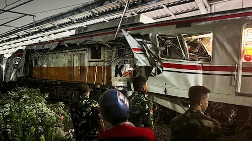 Trains collide near Indonesia's capital, killing at least 4 people