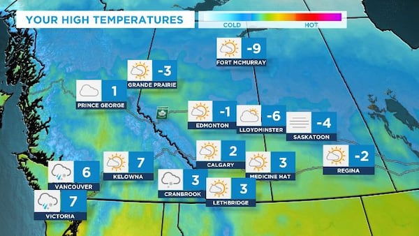 Sunny and seasonal Tuesday in store for Calgary