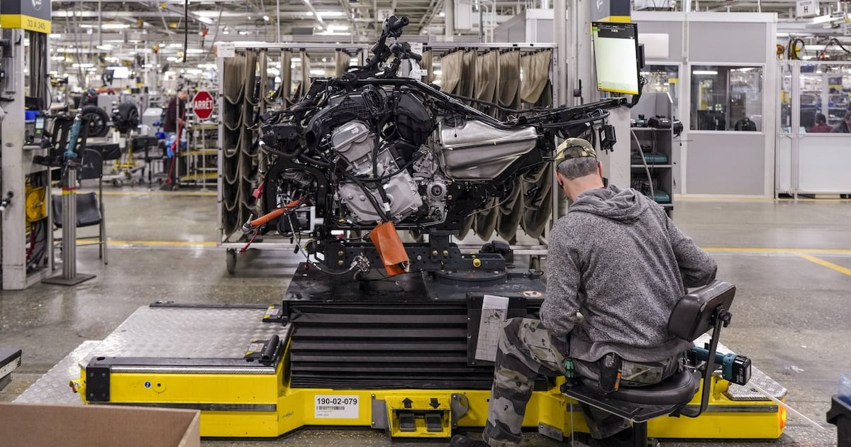 Quebec recreational-vehicle maker BRP says two of its Canadian-made Can-Am models will be barred from entering the United States under the latest escalation in the Canada-U.S. trade war. The Can-Am Spyder is assembled at BRP Inc. manufacturing facilities in Valcourt, Que., on Monday, Jan. 26, 2026. (Christinne Muschi/The Canadian Press)