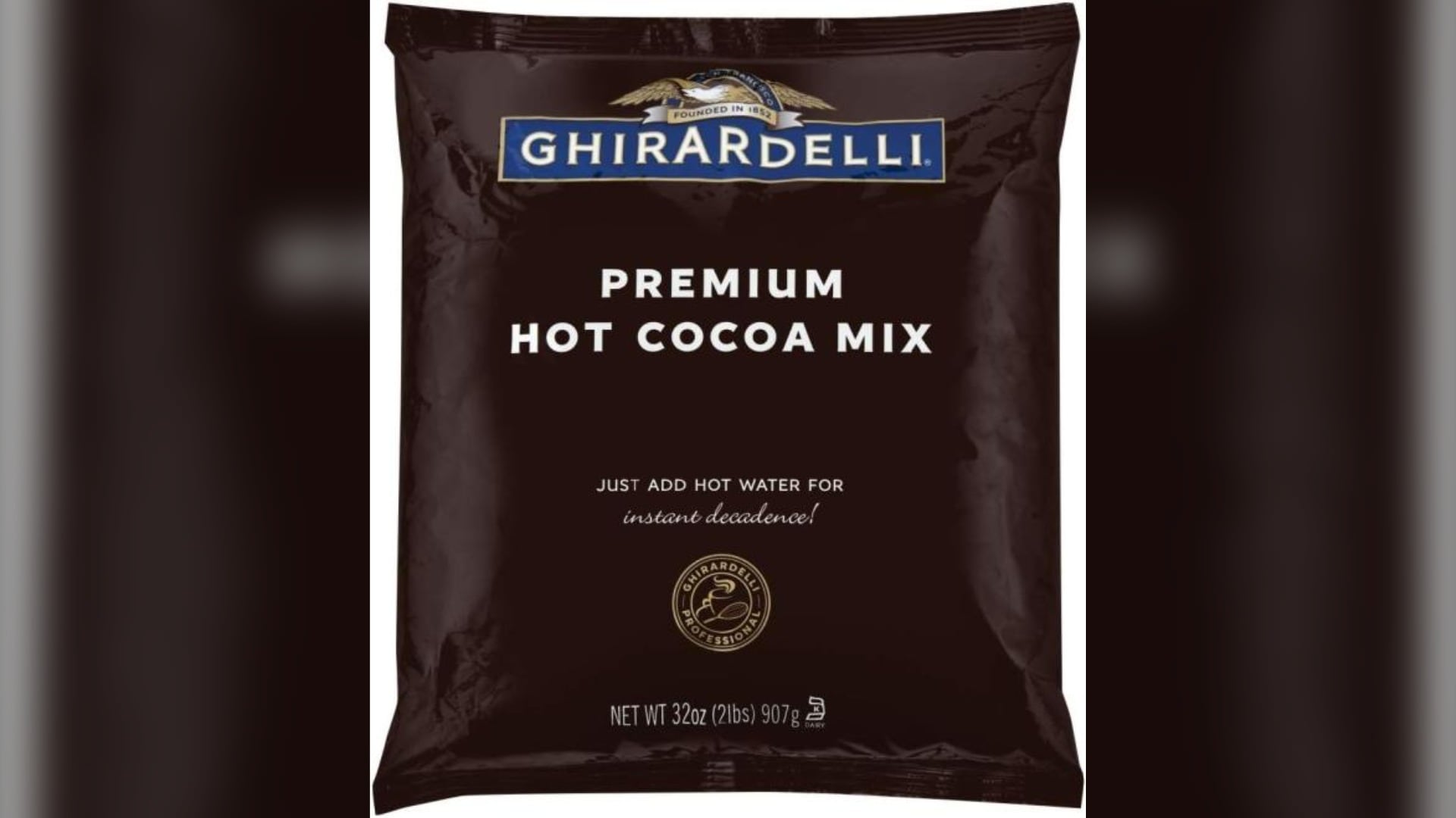 Certain Ghirardelli Chocolate Company products, including this premium hot cocoa mix, are being recalled in Canada. (Canadian Food Inspection Agency)