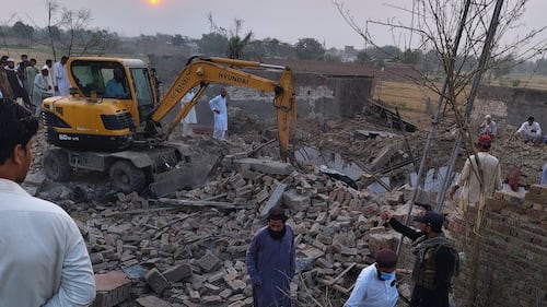 Pakistan lodges a complaint with Afghanistan over a suicide attack that killed 15 police