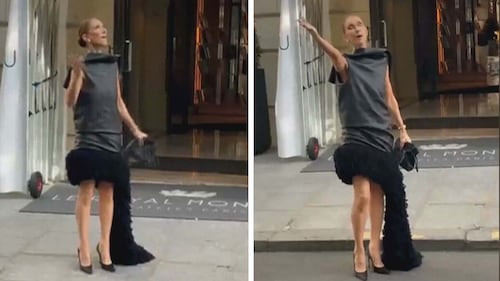 Celine Dion steps out of Paris hotel to sing in the street for fans