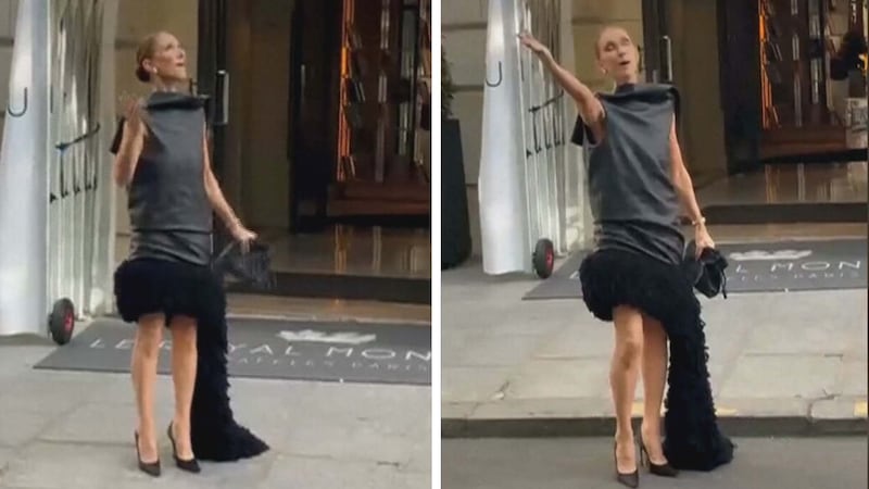Celine Dion steps out of Paris hotel to sing in the street for fans