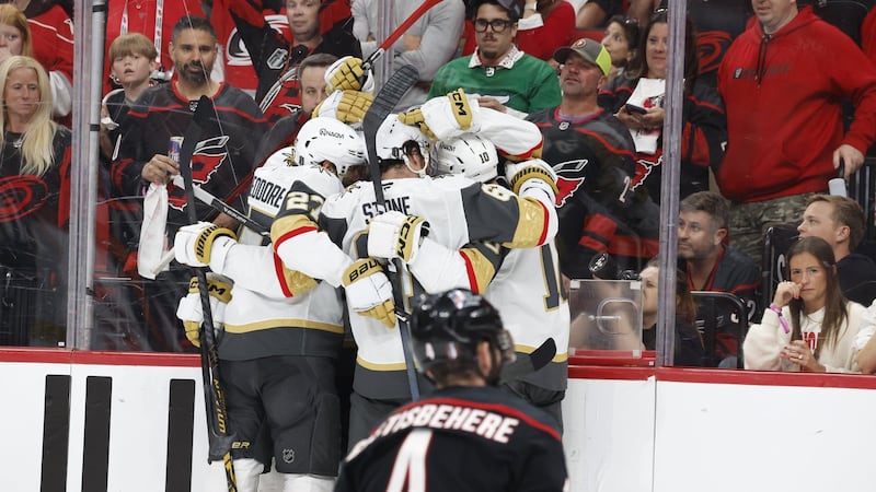 Tomas Hertl's late goal lifts Golden Knights past Hurricanes 5-4 to open Stanley Cup Final