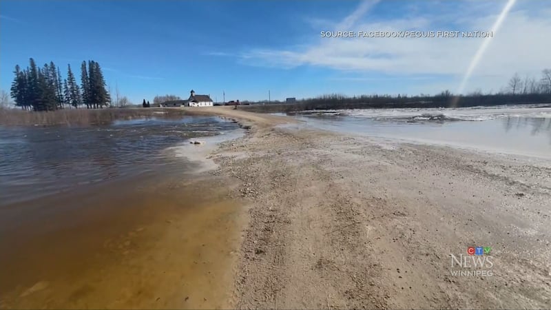 Rising river levels shut down roads, bridges in Peguis First Nation