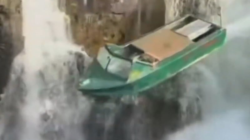 Captured on camera: Alberta man jumps off waterfall in jet boat