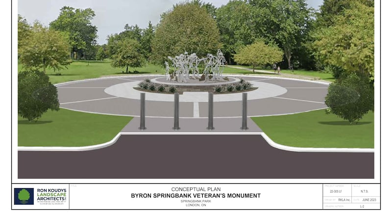 Monument to veterans under construction in Springbank Park