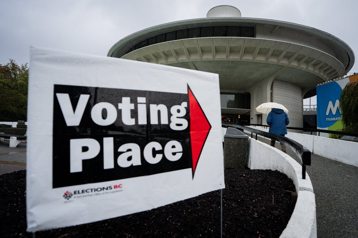 Voters at an advance polling station in British Columbia