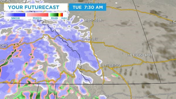 A warm Monday but snow returns to Calgary by Tuesday